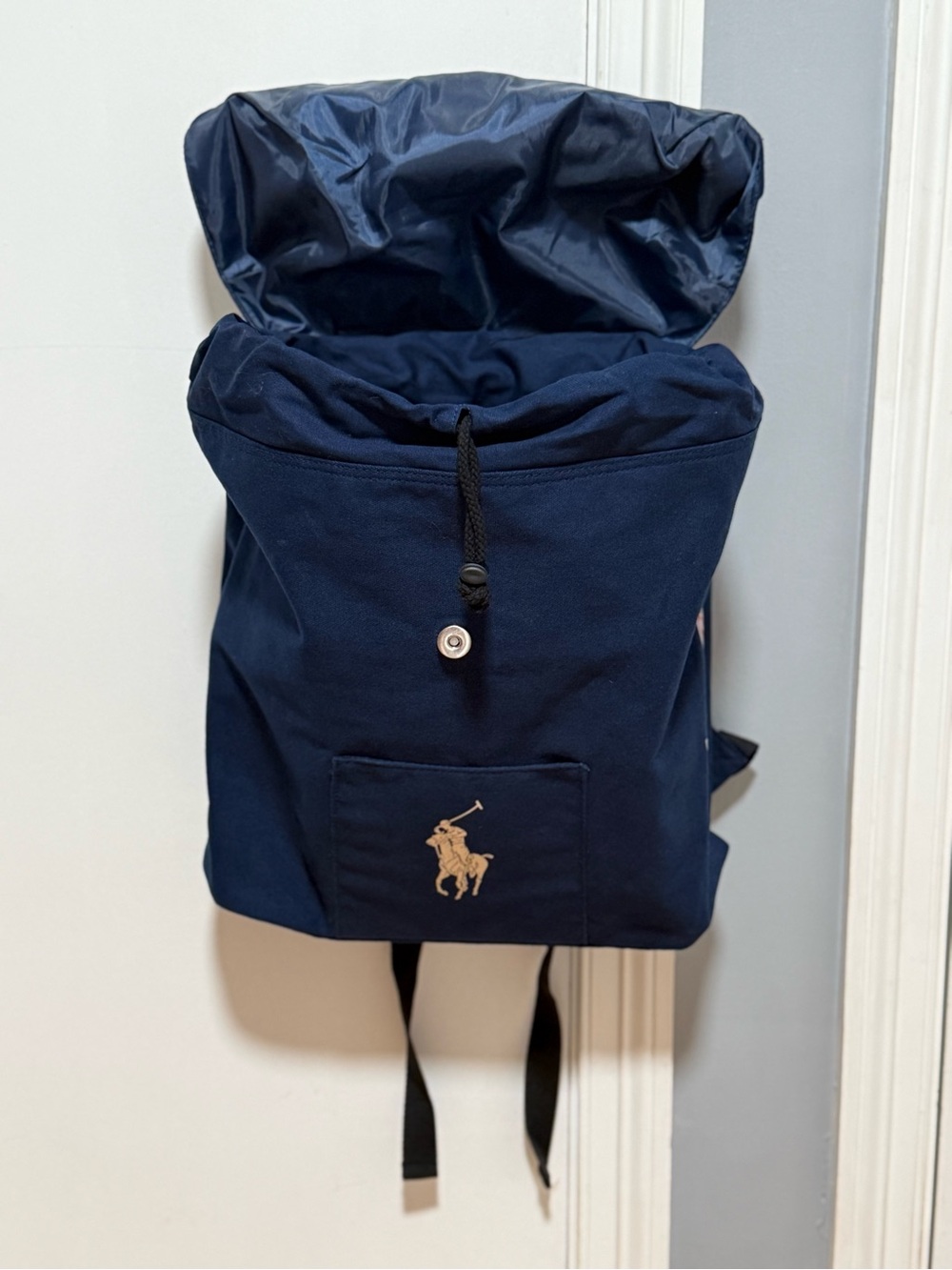 Navy Blue Ralph Lauren Fragrances Drawstring Backpack (NWOT) - Picture 8 of 13